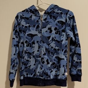 Blue Camo Zip-Up Hoodie for Kids